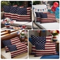 thumbnail image 6 of 2 Pack Outdoor Waterproof Throw Pillows,Vintage Patriotic American Flag Decorative Square Pillow Case Patio Pillows for Chair Couch Sofa 16x16in, 6 of 9