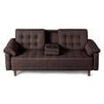 thumbnail image 2 of Sofá Cama Con Portavasos De Lino Chocolate Makora Modelo Andros, 2 of 9