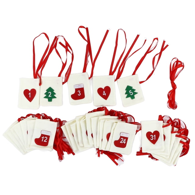 Bolsas de calendario de Adviento Jadeshay Fieltro reutilizable diseño navideño