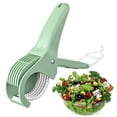 thumbnail image 2 of Miyuadkai Stainless Steel Fruit and Vegetable Slicer Green, Salad Cutter Chopper Portable Manual Banana Slicer Creative Fruit Vegetable Slicer Home Kitchen Gadgets Chopping Tool, a Slicer, 2 of 9