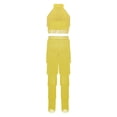 thumbnail image 4 of iiniim Girls 2 Piece Professional Ballroom Latin Dance Outfit Fringe Crop Top and Layered Tassel Pants Set Yellow 16, 4 of 7