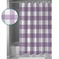 thumbnail image 4 of Lavender Purple Shower Curtain, 48" x 72", Buffalo Plaid Waterproof Bathroom Curtain Washable Shower Curtain Set with 12 Hooks, 4 of 6