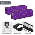 thumbnail image 4 of Disketp Purple Glitter Estuche de Lápices de Cuero con Cierre, Estuche Compacto para Papelería, Bolígrafos y Accesorios Pequeños, 4 of 7