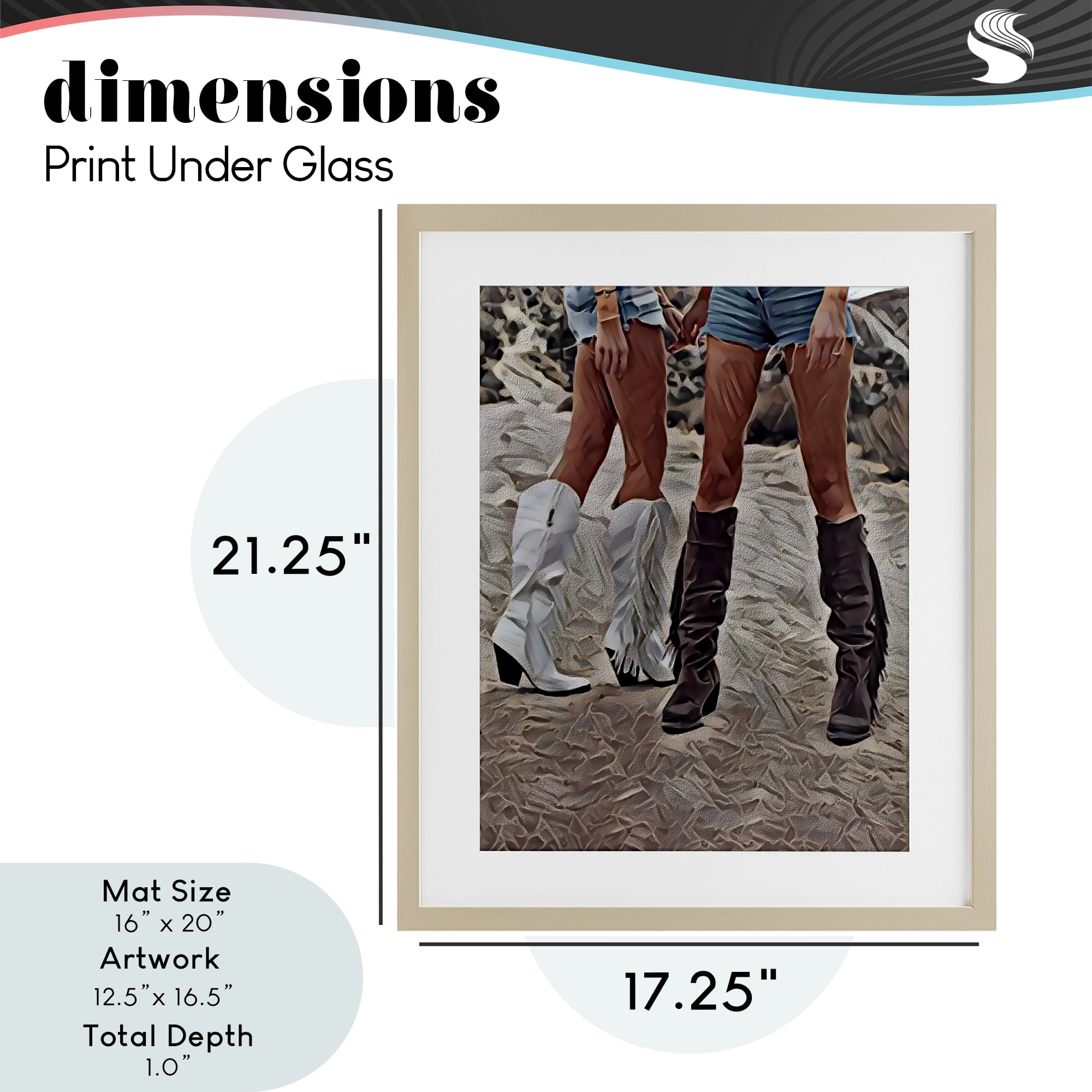Rodeo Girls Friendship Birch Framed Print Under Glass, design by Jesse Keith