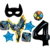 Mayflower Products Batman 4th Birthday Party Supplies and Bat Mask Balloon Bouquet Decoration