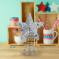 thumbnail image 6 of Nmdmisc Independence Day Decor - Small Glitter & Sequin Star Tree Topper Christmas Decorations 3.74" W x 8.66" H, 6 of 7