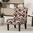 thumbnail image 2 of GDF Studio Abner Contemporary Slipper Accent Chair, Cow Print Velvet and Matte Black, 2 of 10