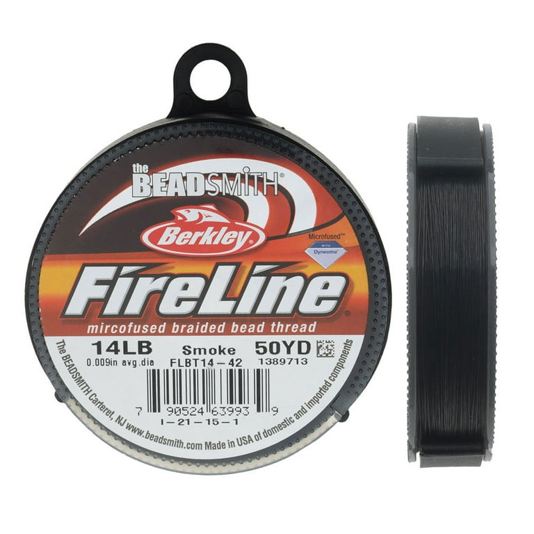 FireLine Braided Beading Thread, 14lb Test and 0.009 Thick, 50 Yard Spool,  Smoke Gray