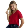 thumbnail image 4 of Hanes-Ladies 5-2 oz-ComfortSoft V-Neck Cotton T-Shirt-5780, 4 of 4
