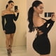 thumbnail image 5 of Vestido de discoteca de primavera con bolsa y falda a la cadera, sexy, con tubo, para mujer, de manga larga, con cuello halter, vestido tubo para mujer, minivestido ajustado con escote, 5 of 5