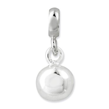 Sterling Silver Small Polished Bead Enhancer QN124 (15mm x 7mm)