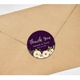 thumbnail image 3 of Darling Souvenir Round 45 Pcs Peony Floral Thank You Stickers Personalized Bride Groom Names And Date Envelope Seals-Plum, 3 of 4