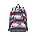 thumbnail image 3 of Balery Starfish Navy Blue Stripe Vintage Canvas Backpack for Men and Women - Large Capacity, Durable Travel Laptop Bag for School, Work, Hiking, and Outdoor Activities, 3 of 7