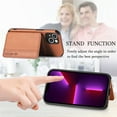 thumbnail image 2 of SaniMore for iPhone 15 Plus (6.7" 2023) Case, PU Leather Carbon Fibre Pattern, Flip Wallet Card Slots RFID Blocking Magnetic Car Mount Shockproof Anti-fall Protective Shell, Brown, 2 of 10