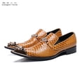 thumbnail image 4 of Zapatos de vestir de negocios de verano para hombre, zapatos de cuero genuino con relieve de serpiente negra, zapatos de fiesta con punta de dragón, zapatos de boda de tendencia, 4 of 5