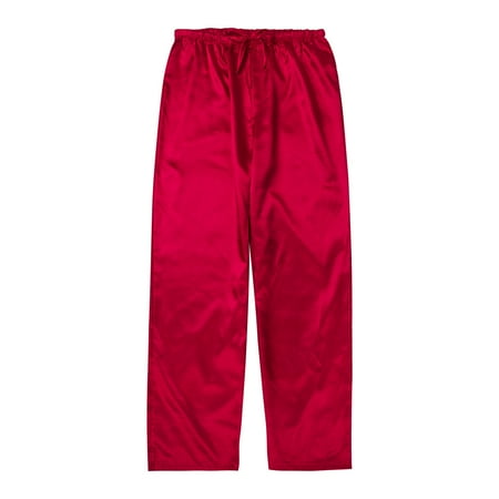 

Men’s Pajama Pants Long Solid Color Loose Drawing Straps Nightwear Trousers