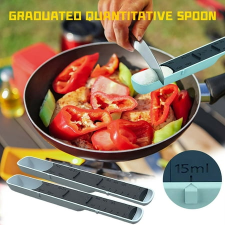 

VKEKIEO 12 Lev-els Adjustable Measuring Spoon Kitchen Seasoning Quantitative Spoon