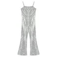 thumbnail image 3 of Doomiva Kids Girls Full Sequins Movies Star Dance Stage Performance Jumpsuit Modern Jazz Hiphop Bodysuit Dancewear Silver 10, 3 of 5