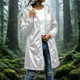 thumbnail image 2 of Long Rain Jacket Women Waterproof with Hood Lightweight Packable Zip Up Raincoats Outdoor Travel Hiking Windbreaker, 2 of 9