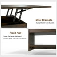 thumbnail image 3 of Manxile Rustic Brown Lift Top Coffee Table, 4 in 1 Multi-Function Convertible Coffee Table with Hidden Storage, Farmhouse Coffee Table for Living Room, 3 of 7