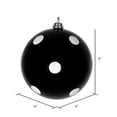 thumbnail image 2 of Vickerman 4" Black Candy Finish Ball Ornament with White Glitter Dots, 6 per Bag, 2 of 3