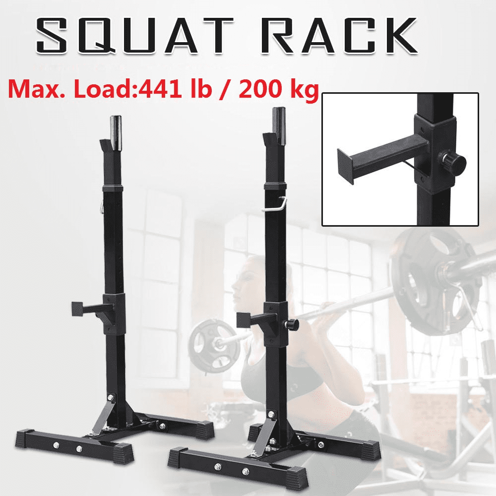 Alden Design 2 Pieces Adjustable Standard Solid Squat Barbell Weight Rack Stands