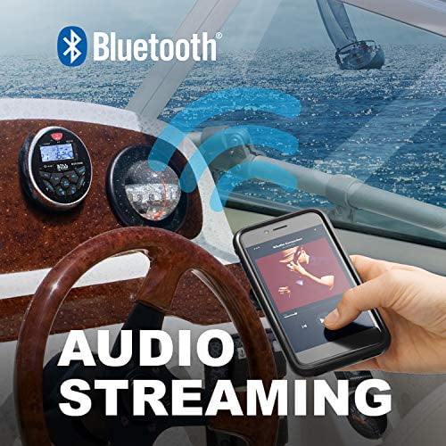 Bluetooth No CD Player AM/FM Radio Weatherproof BOSS Audio MGR350B Marine Gauge Receiver Digital Media MP3 Player, USB Port