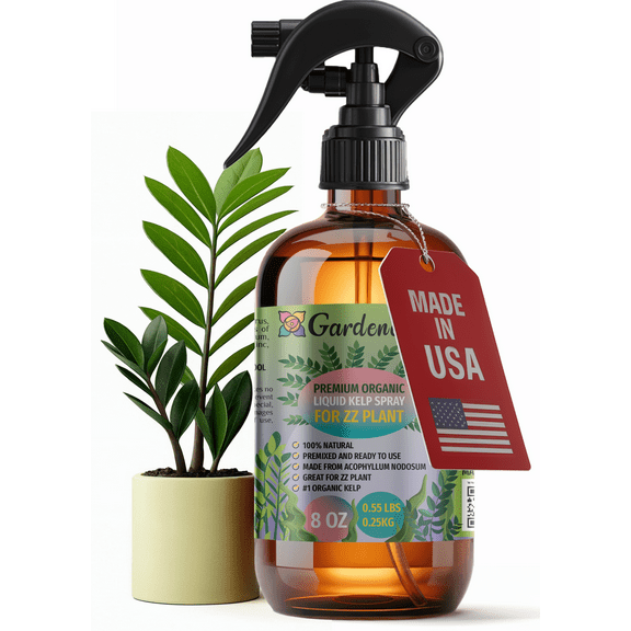 ⭐ GARDENERA Professional Organic Liquid Kelp Spray for ZZ PLANT Plants - 8 oz - Ready-To-Use Fully Organic Seaweed & Kelp Fertilizer Mist