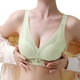 thumbnail image 1 of Gibobby Sujetador de copa B de realce Sexy de encaje cómodo para mujer ajustable sin aros de copa media gruesa Brasier sin varillas para mujer(Verde,XL), 1 of 5