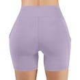 thumbnail image 5 of Roncen Women's High-Waisted Yoga Shorts - Tummy Control Workout Shorts with Pockets - Solid Color Stretchy Gym & Running Bottoms, 5 of 8