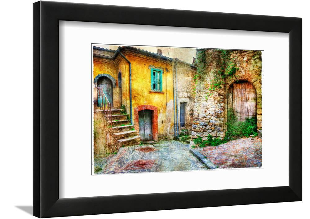 Old Streets of Medieval Villages of Italy, Artistic Picture Framed ...
