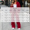thumbnail image 3 of Edvintorg Outfits for Women 2 Piece Sets Fall Winter Crew Neck Long Sleeve Zip up Jacket and Wide Leg Pant Woman Clothes Red S-XL, 3 of 5