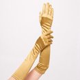 thumbnail image 4 of Unique Bargains 1 Pair Party Gloves Elegant Extra Long Stretch Satin Long Opera Party Gloves 21.65"x4.72" Gold Tone, 4 of 4