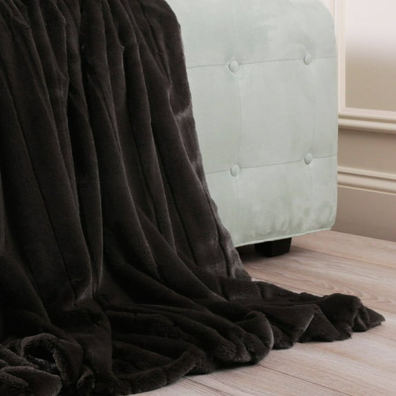 Best Home Fashion Luxe Faux Mink Throw