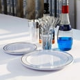 thumbnail image 2 of I00000 102pcs Silver Plastic Plates, Disposable Plastic Party Plates with White Silver Rim Heavy Duty Fancy Wedding Party Plates Include 51 Dinner Plates 10.25" and 51 Dessert Appetizer Plates 7.5", 2 of 6