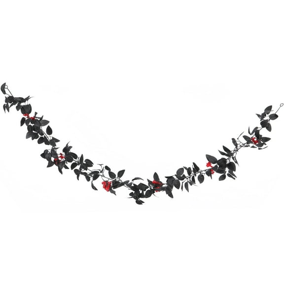 SEWCHICS Small Garland Wreath Christmas Garland Black Plastic 1Pack
