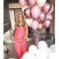 thumbnail image 4 of Globos de fiesta, 100 piezas, 12 pulgadas, metal rosa, cromo, helio, látex brillante, globos gruesos, perfectos para decorar bodas, cumpleaños, baby shower, graduación, Navidad, carnaval. Vhermosa HMYH478, 4 of 4