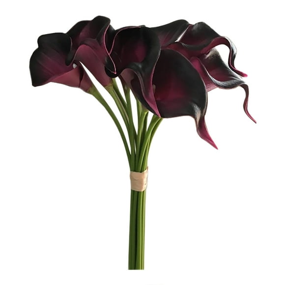 Riforla PU Mini Calla Lily Flower Wedding Decoration Artificial Feel Bridal Bouquet Flowers Artificial flowers Home Decor Purple