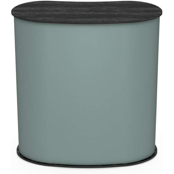 Vispronet Portable Trade Show Counter – 3ft Podium Countertop, Vendor Table with Silver Corrugated Plastic Sidewalls, Table Top Podium for Convention Booth Display, Carry Bag Included (Black)