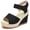 Black, variant on Women's Denim Platform Hook Loop Peep-toe Sandals Black 6