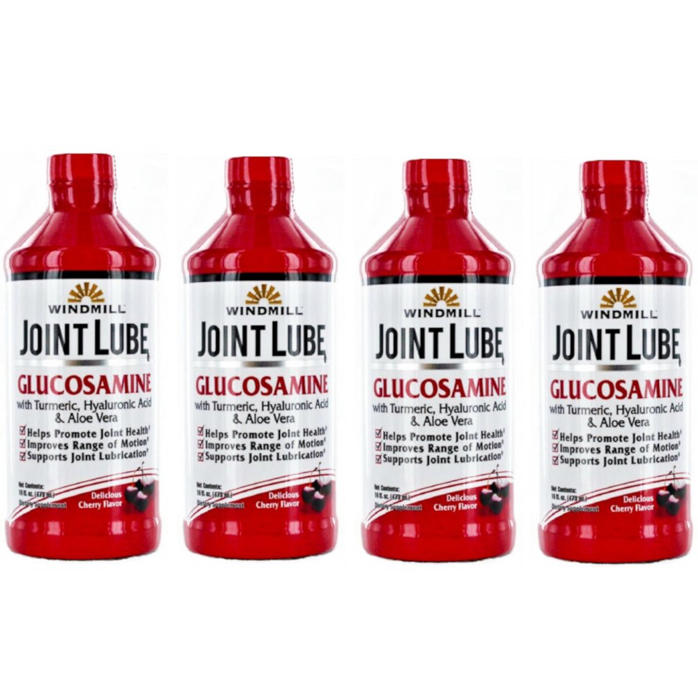 4 Pack Joint Lube Glucosamine Liquid Cherry Flavor 16oz Each