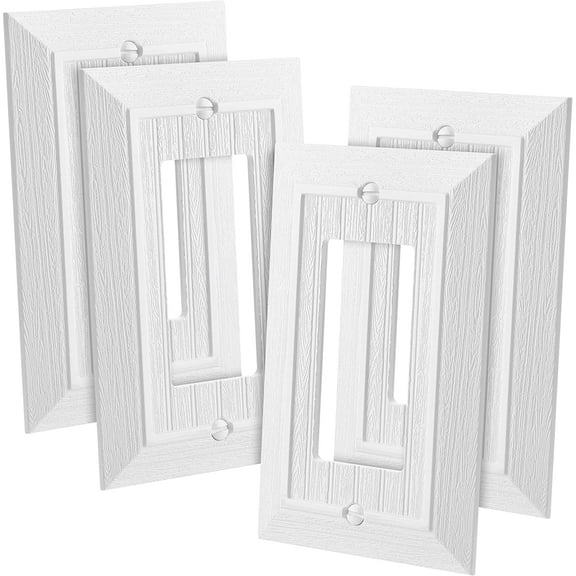 Bates- Classic Beadboard Single Decorator Wall Plate, 4 Pack, Decorator Wall Plate, 1 Gang Wall Plate, Outlet Plates, Decora Wall Plate