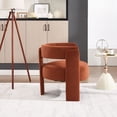 thumbnail image 5 of S-HOME Mid-Century Modern Velvet Accent Chair  with Wooden Legs for Living Room, Bedroom, Office Decor, Orange, 5 of 11