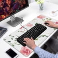 thumbnail image 2 of Red Watercolor Flowers&nbsp;mouse Padswaterproof,rubber+multispandexnon Slip MousepadDesk Pad for Office Home Game 31.5x15.7inches, 2 of 7