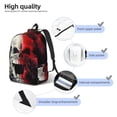 thumbnail image 4 of Naloa Red And White Screaming Demon Skull Canvas Backpack for Men Women Rucksack Casual Travel Daypack College Tote Satchel Bookbag for Teens-Small, 4 of 7