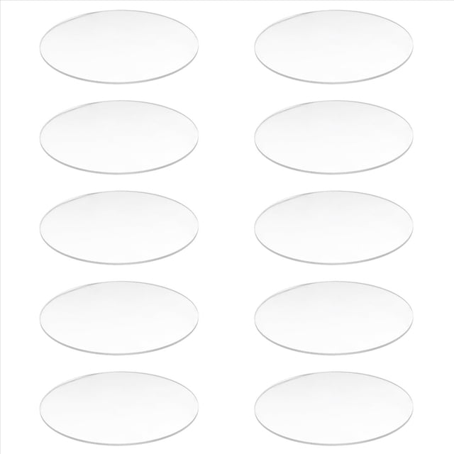 10X Transparente Plastico 3 mm de Espesor Espejo Acrilico Diametro:85mm