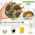 thumbnail image 3 of WOBOGO Sunflower Graffiti Art Coil Coasters Set of 6 Minimalist Cotton Woven 3.94 inch Non-Slip Insulated and Absorbent Home Accessories., 3 of 7