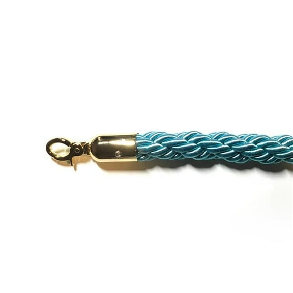 VIP Crowd Control 1778 72 in. Braided Closable Hooks, Aqua Blue & Gold