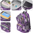 thumbnail image 4 of Geometric Flower and Dahlia Purple Backpack for School, Cute School Bag with Adjustable Shoulder Straps and Padded Back, 16.9"x12.6"x5.9", 4 of 5