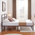 thumbnail image 2 of Katkuca Metal Bed Frame with Headboard & Footboard, Steel Slat Support Mattress Foundation, King Size, Purple Bronze, 2 of 8